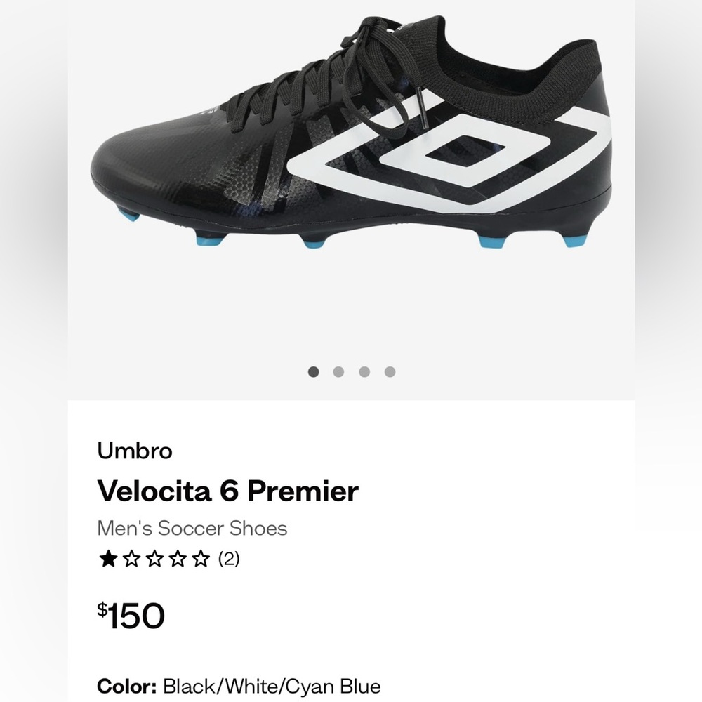 Umbro Men's Velocita Premier Fg CLEATS Soccer Shoe BRAND NEW NEVER WORN Mens 8